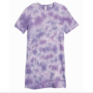 NWT 90s Sweatshirt Dress in Purple Tie Dye
